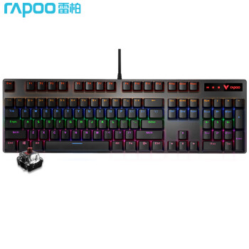 数码雷柏（Rapoo）V500PRO有线背光机械键盘104键全尺寸游戏电竞笔记本电脑多媒体办公吃鸡全键无冲键盘茶轴	